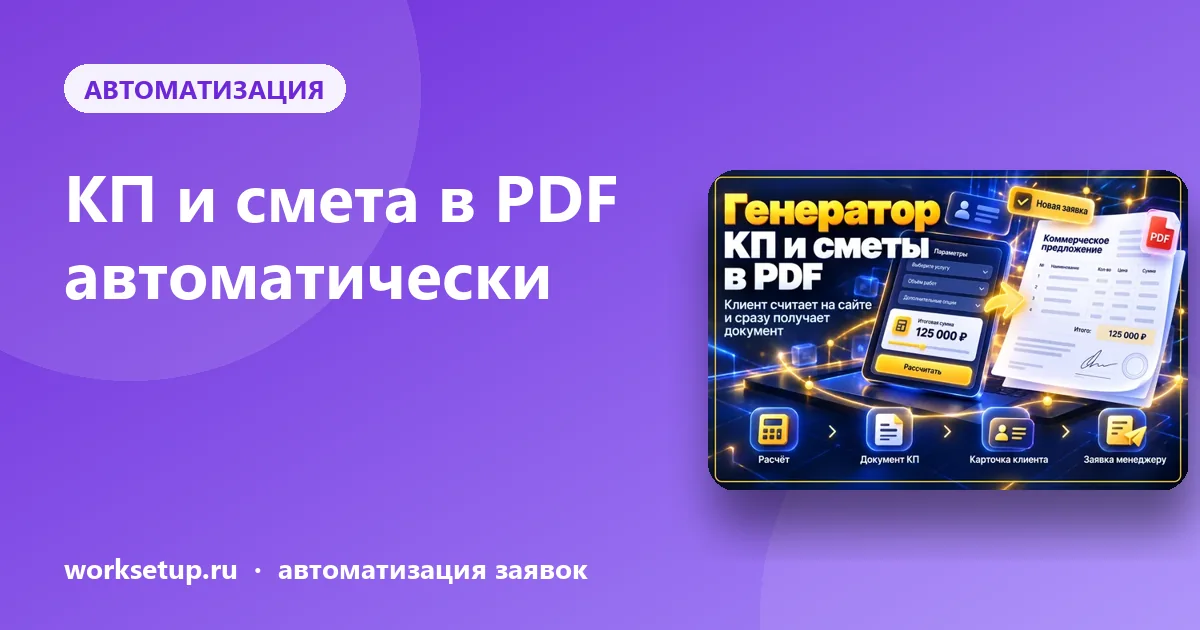 КП и смета в PDF автоматически: как отвечать клиенту за минуты, а не за дни