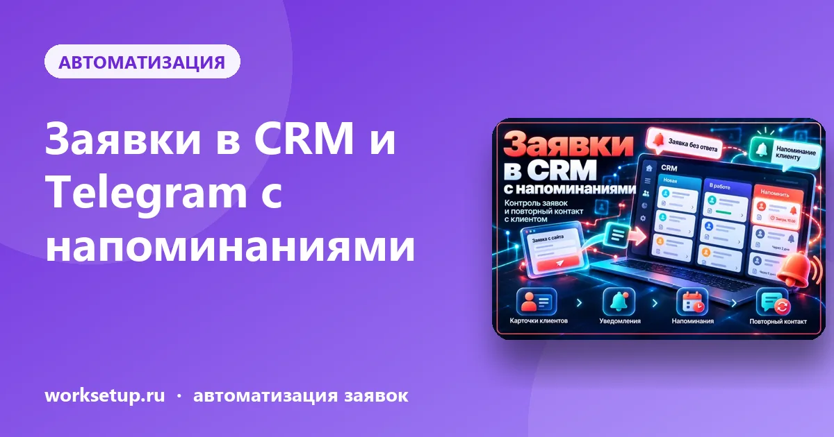 Заявки с сайта в CRM и Telegram: как не потерять ни одного клиента после формы