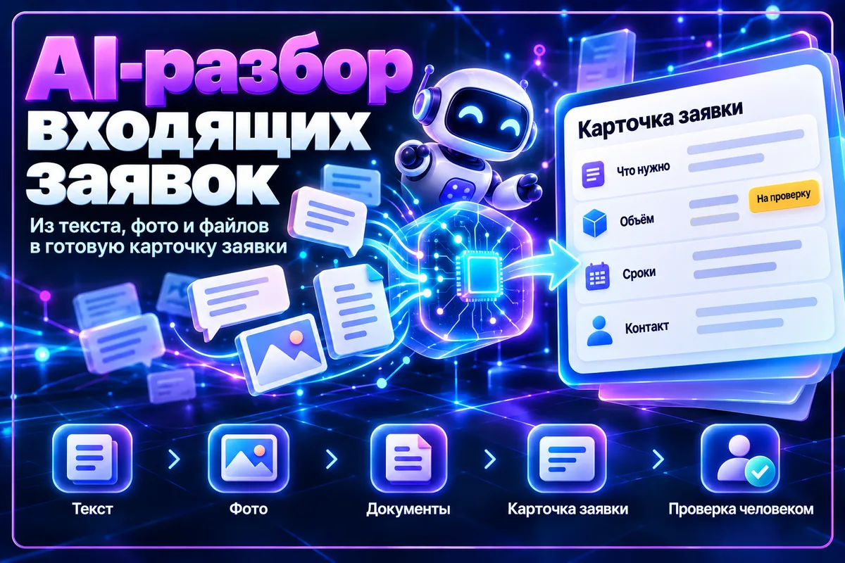 Обложка решения: AI-разбор заявок