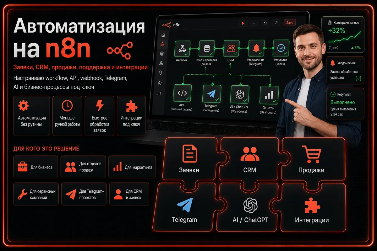Обложка решения: Автоматизация на n8n